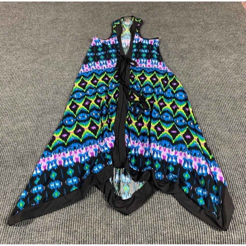 Dots Dress Women Medium Sleeveless Tie Up Maxi Long Resort Abstract Hippie Artsy